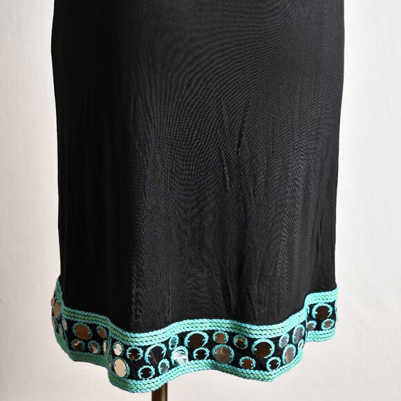 INC Interna- Tribal Deep Black Dress Mirrored Sequin Embellishment- NWT - Size M - Picture 8 of 8